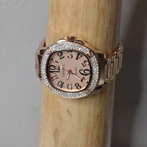 Cute 7 Inch Geneva Rose Gold Tone Watch
